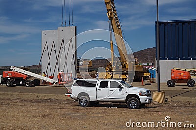 Prototypes of Trumpâ€™s wall being completed Editorial Stock Photo